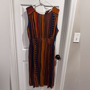 Umgee Multicolor Striped Midi Dress